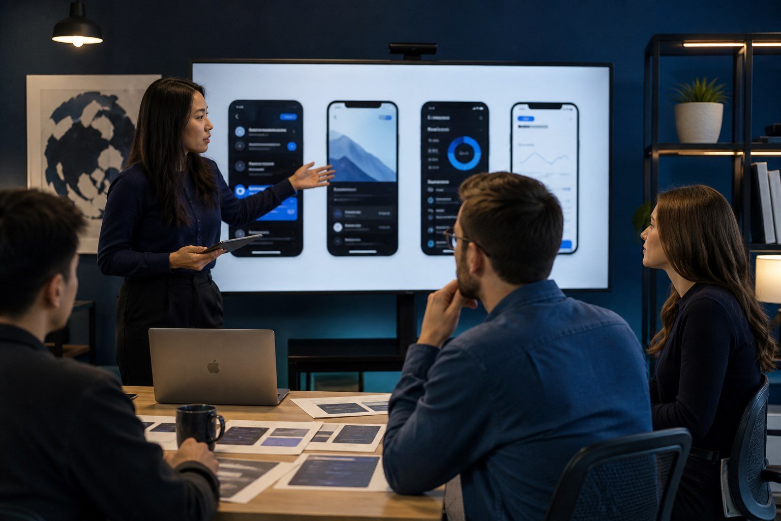 Design review session inside the 8orbits studio